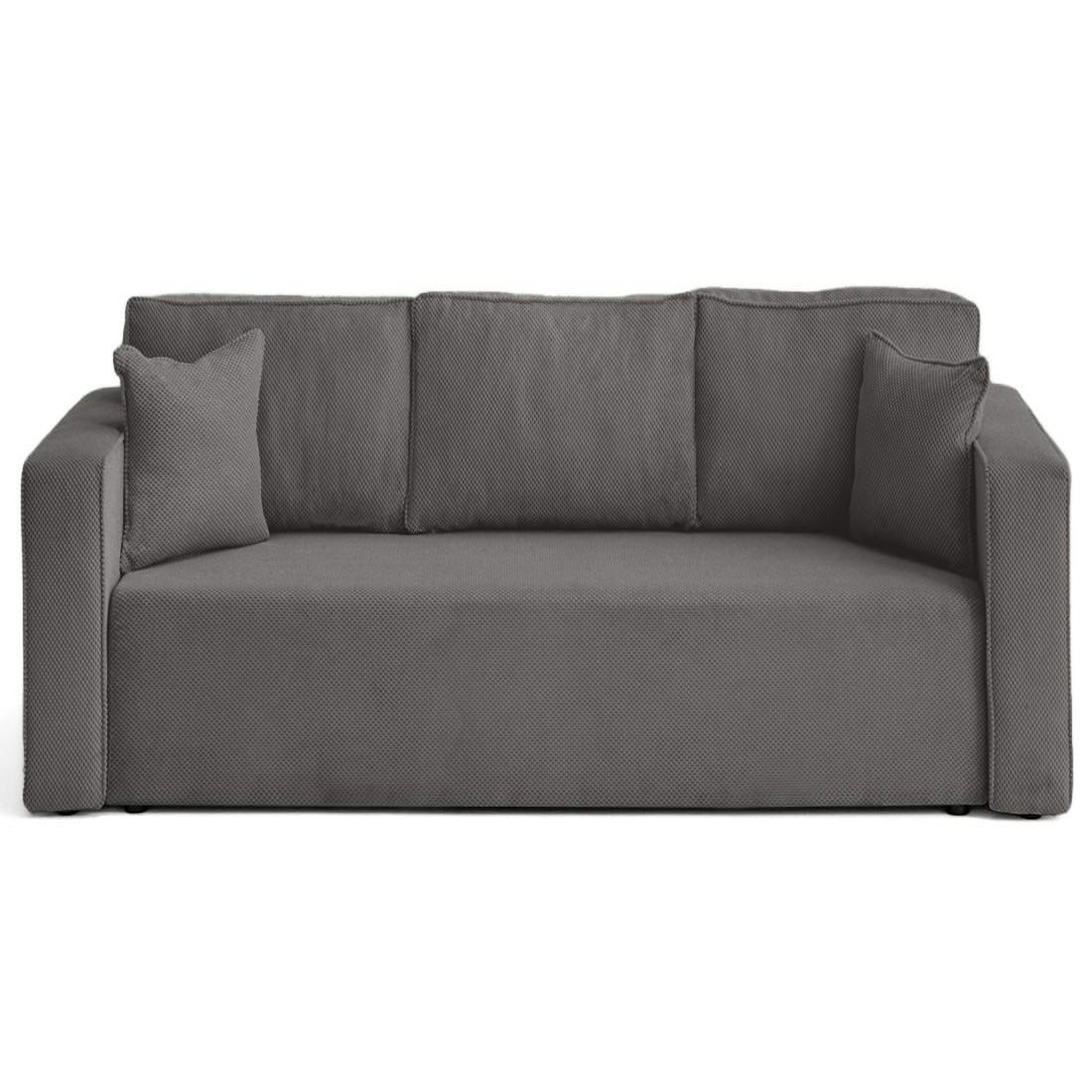 Voir la diapositive 1 : BEST MOBILIER Topaze - canapé droit 3 places convertible avec coffre en velours texturé