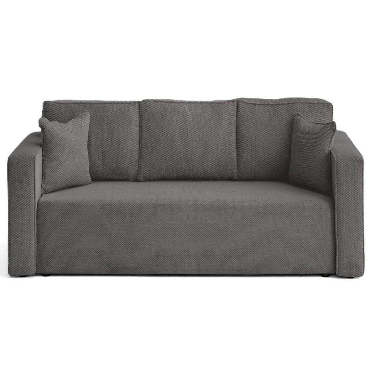 BEST MOBILIER Topaze - canapé droit 3 places convertible avec coffre en velours texturé