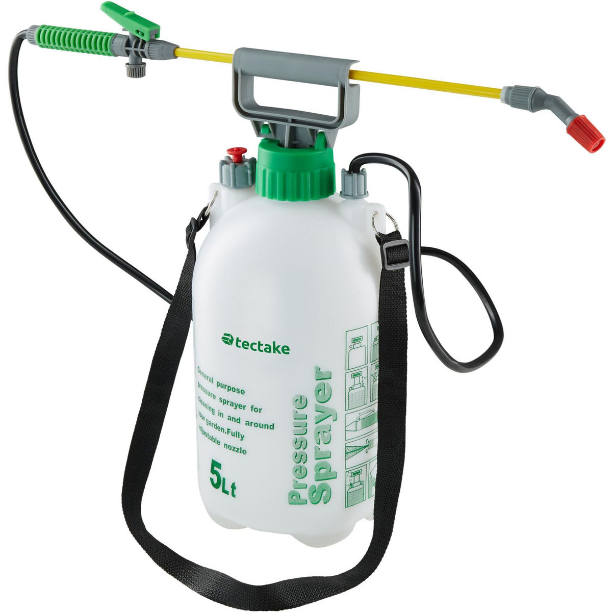 tectake Pulvérisateur à pression 5 L blanc