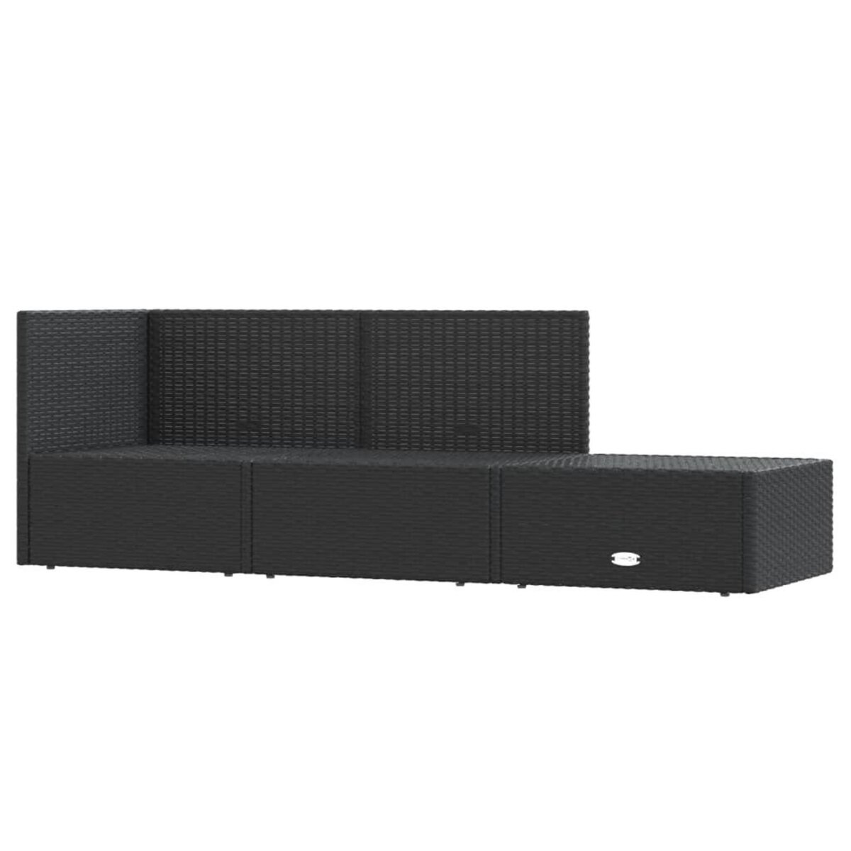 VIDAXL Salon de jardin 3 pcs avec coussins Noir Resine tressee