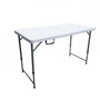 Voir la diapositive 1 : MARKET24 Table de réception pliante - 4 personnes - 122 cm - Structure en acier et Plateau en Polyéthylene PEHD - Blanc