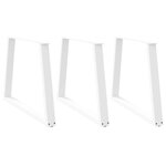 VIDAXL Pieds de table a manger forme de V 3 pcs blanc 90x(72-73,3) cm