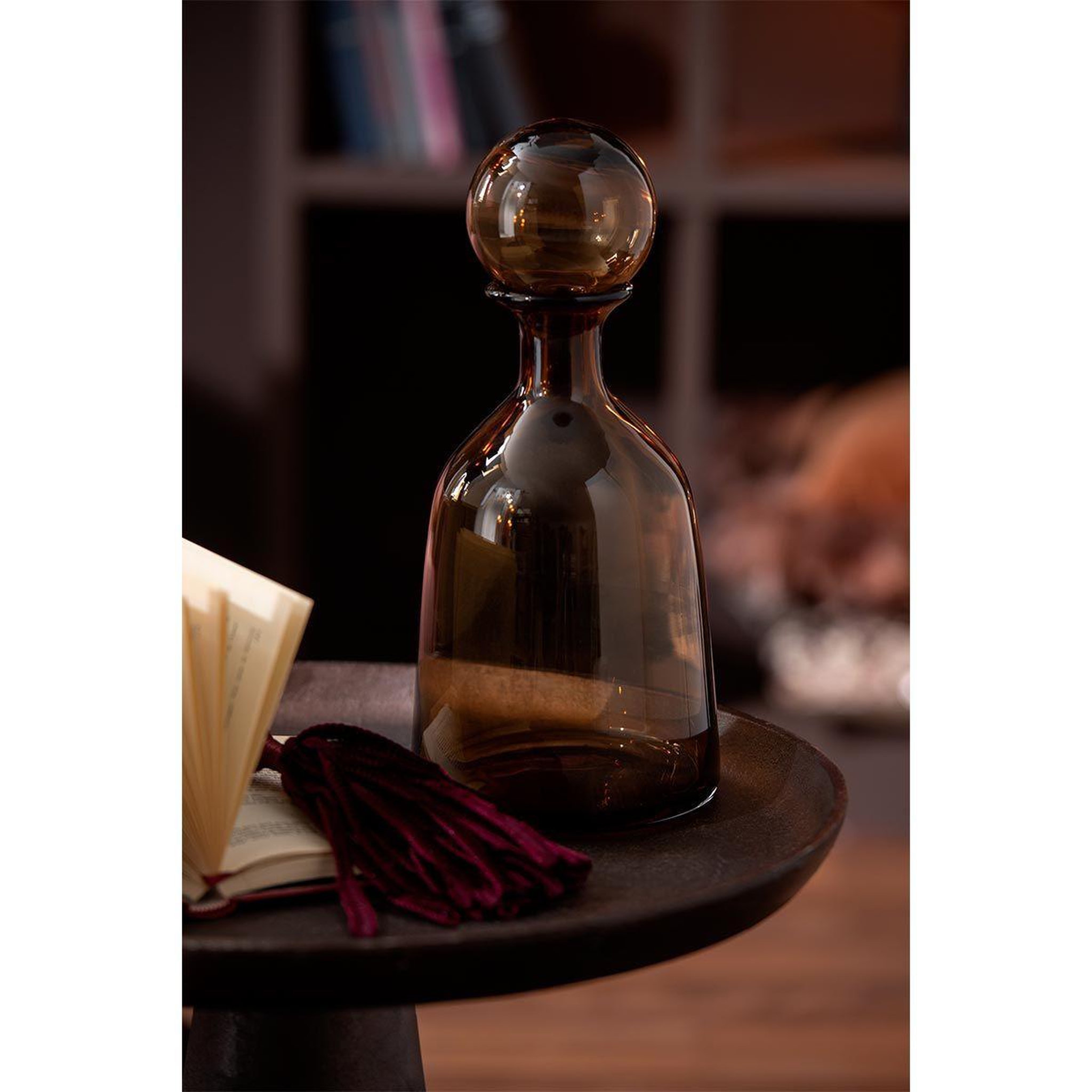 Voir la diapositive 3 : J-LINE Bouteille avec bouchon uni  joyce  28cm marron
