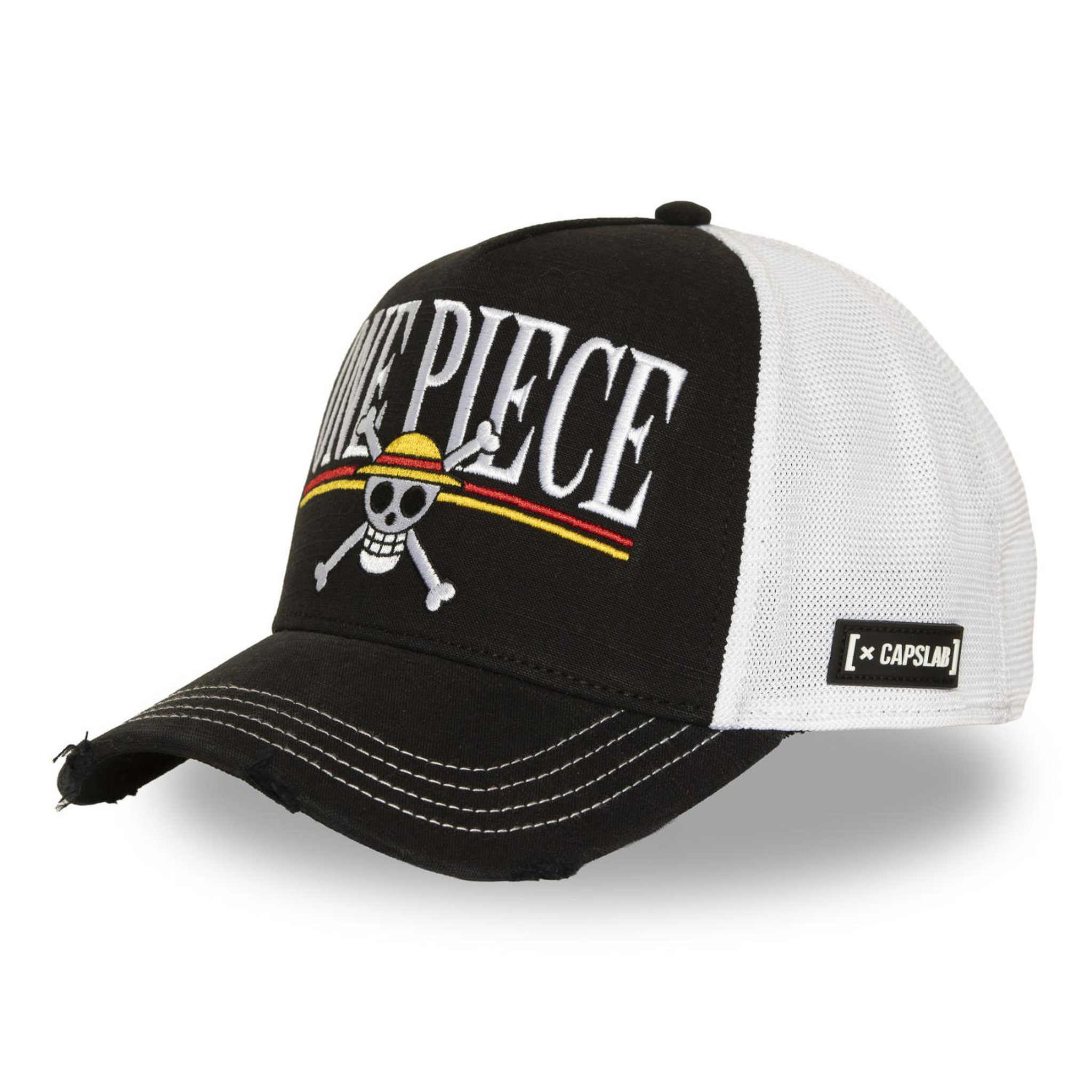 CAPSLAB Casquette trucker premium avec filet et broderie one piece. Coloris disponibles : Noir