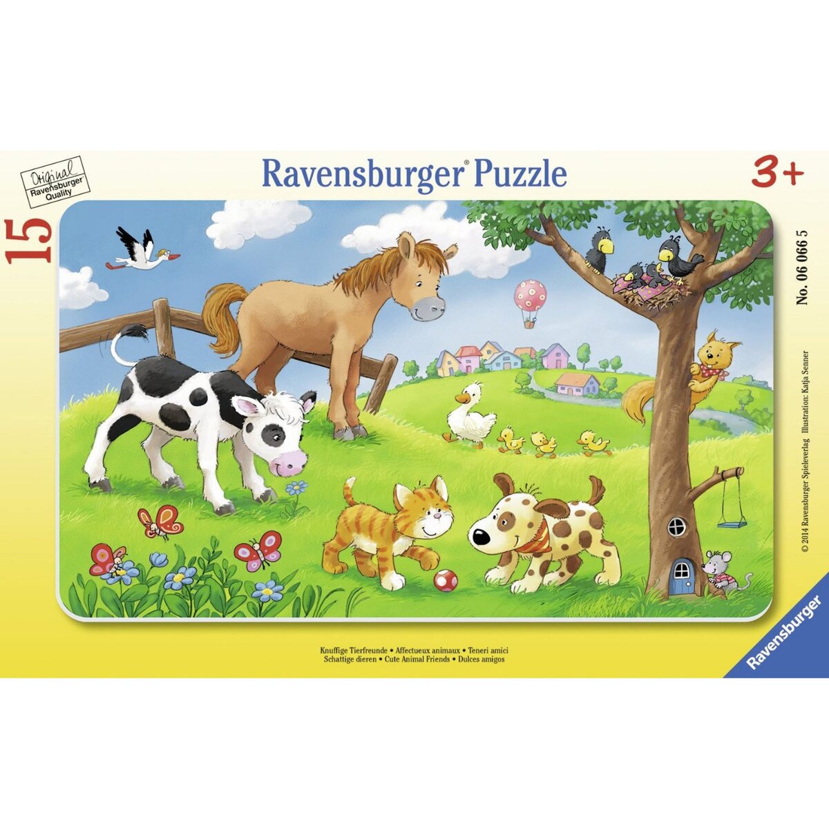RAVENSBURGER Puzzle cadre 15 pièces : Affectueux animaux