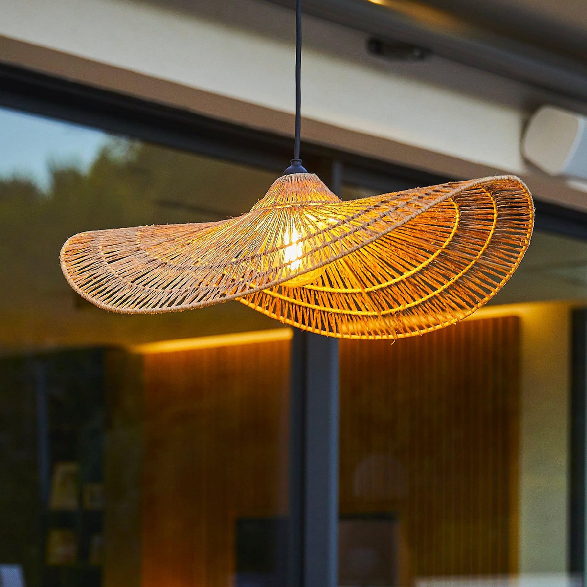 Lumisky Suspension d'extérieur avec cable MARBELLA Beige Corde H14 cm