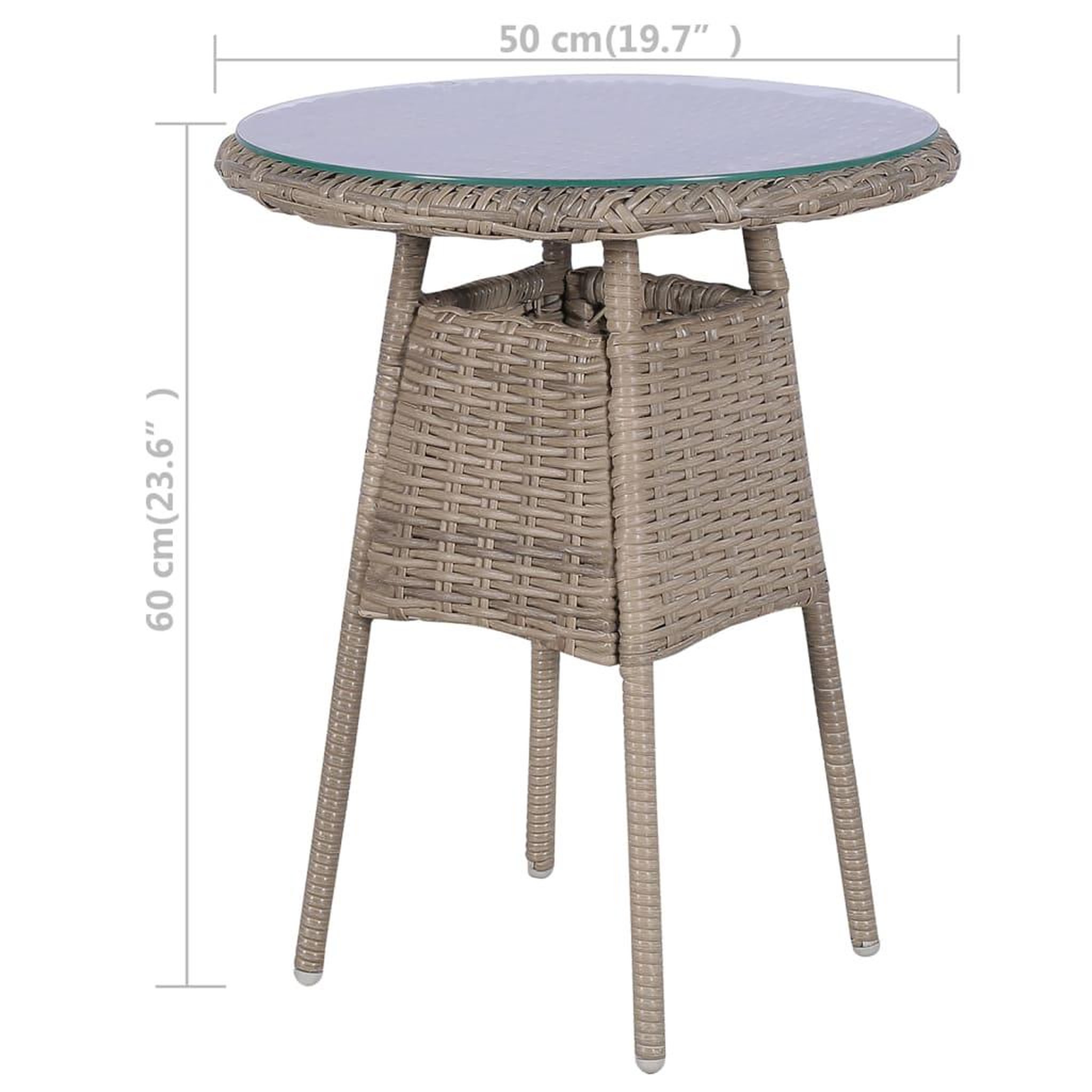 Voir la diapositive 6 : VIDAXL Ensemble bistro 3 pcs coussins oreillers Resine tressee Marron