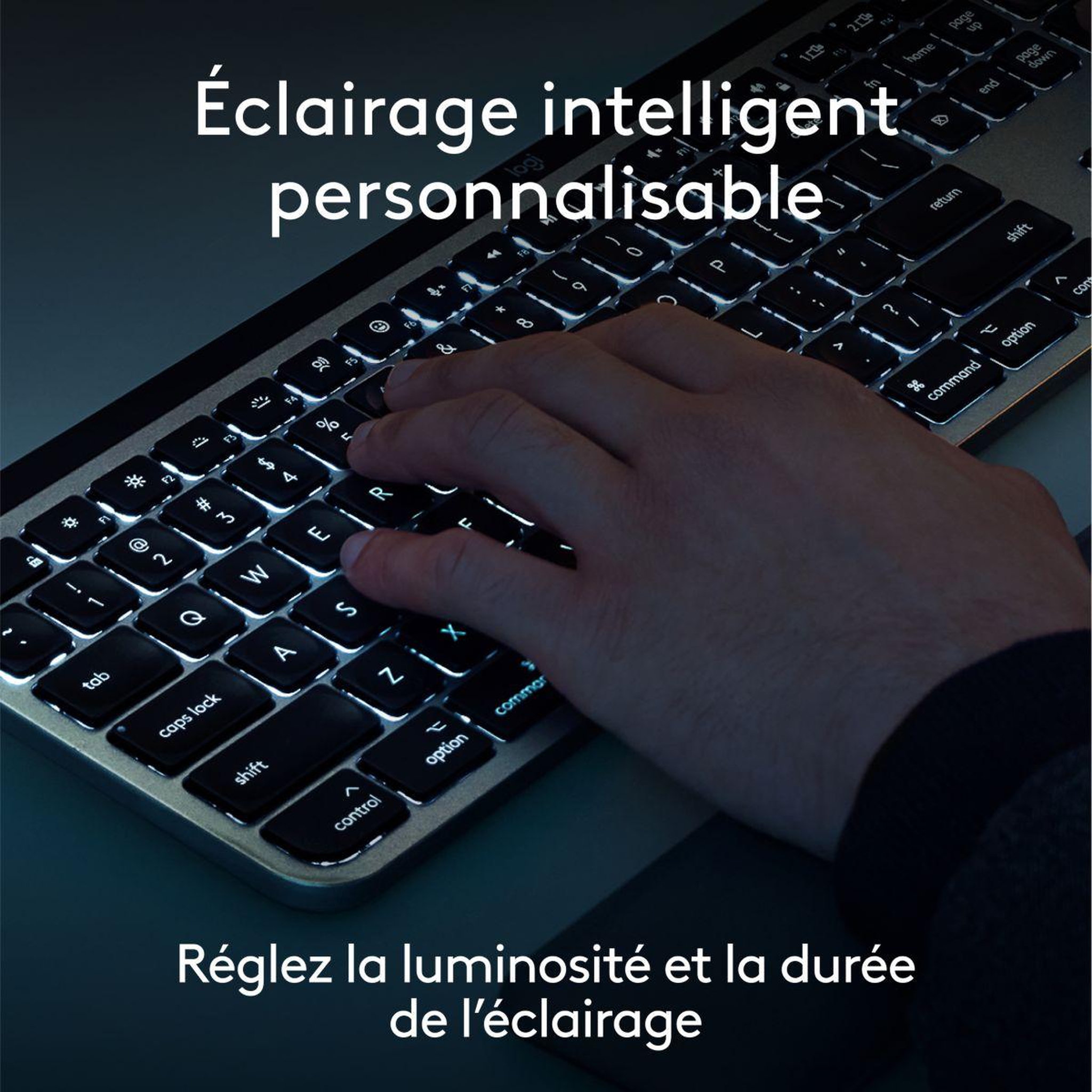 Voir la diapositive 3 : Logitech Clavier sans fil MX Keys S for Mac Gris Sideral