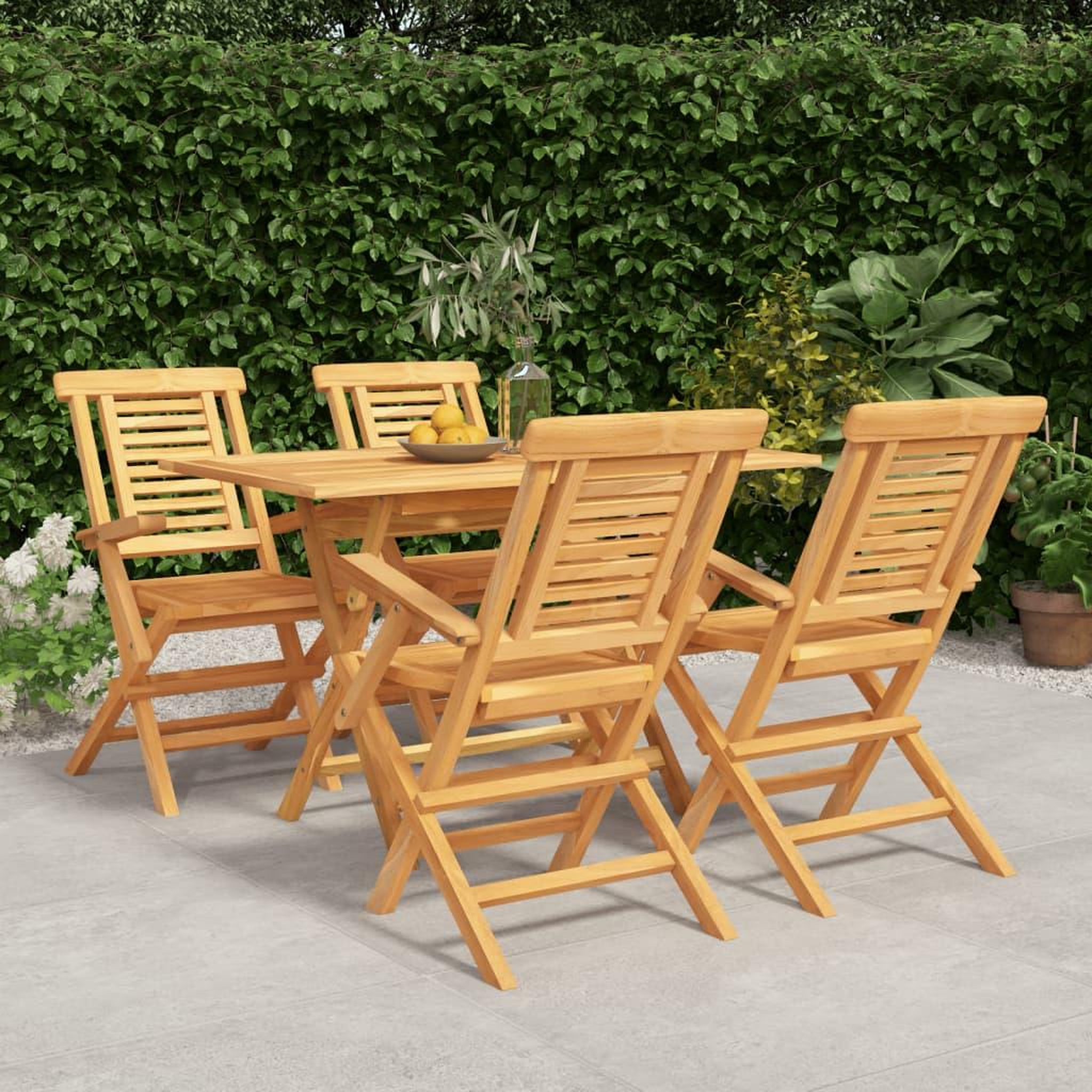 VIDAXL Ensemble a manger de jardin 5 pcs Bois de teck massif