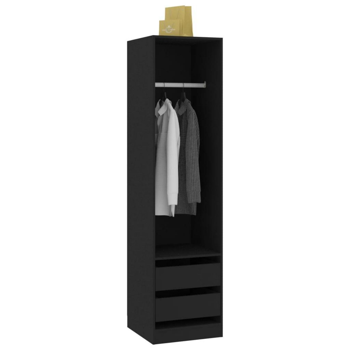 VIDAXL Garde-robe avec tiroirs Noir 50x50x200 cm Bois d'ingenierie