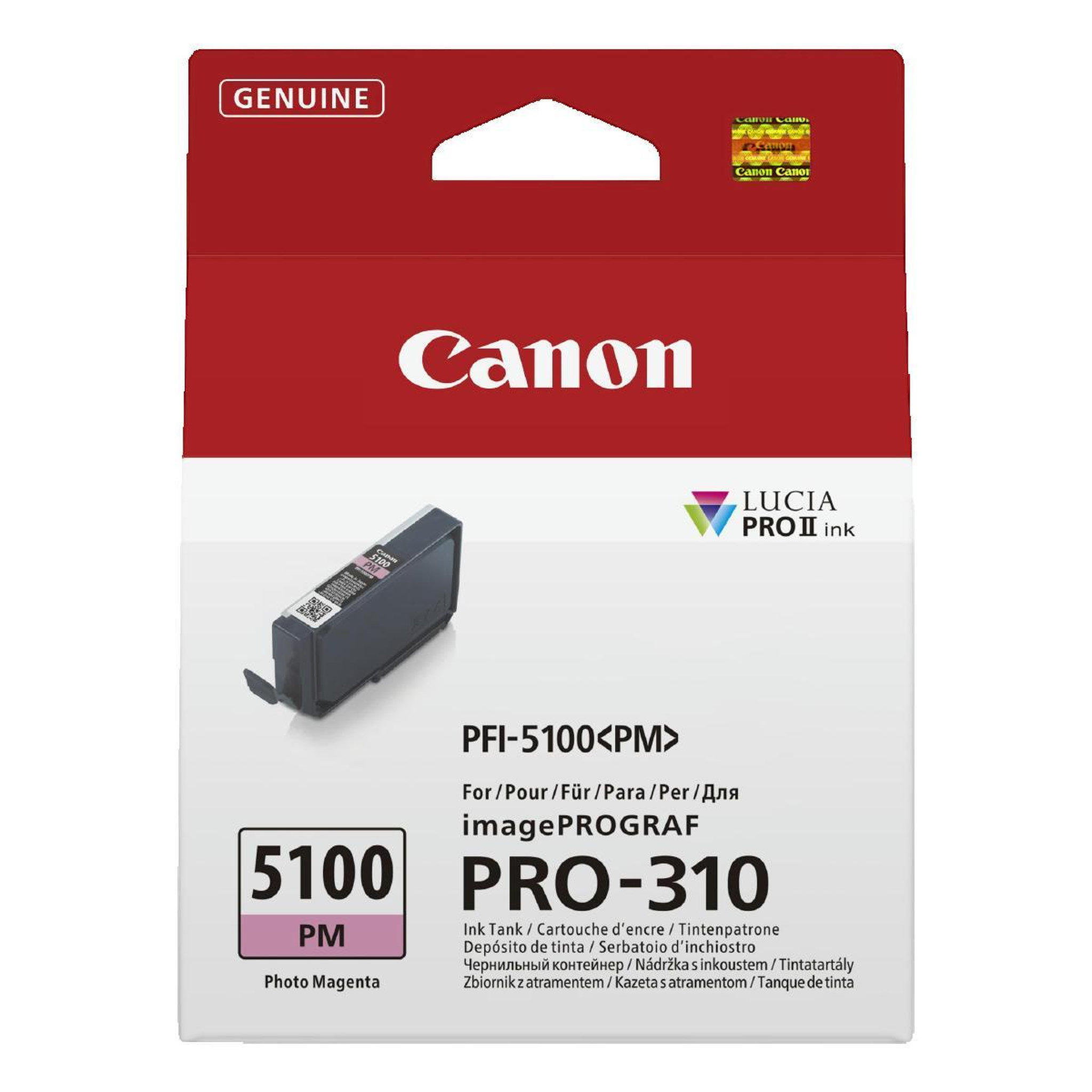 Voir la diapositive 2 : Canon Cartouche d'encre Canon PFI-5100 PM Photo Magenta