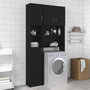 Voir la diapositive 1 : VIDAXL Armoire de salle de bain Noir 32x25,5x190 cm Bois d'ingenierie