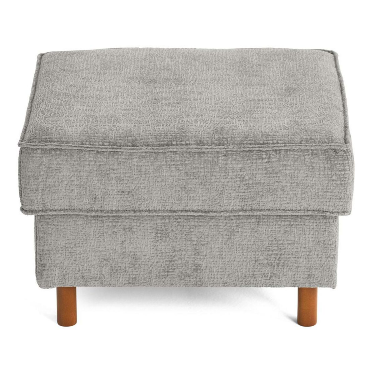 LISA DESIGN Jake - pouf en tissu velours relief - pieds en bois foncé