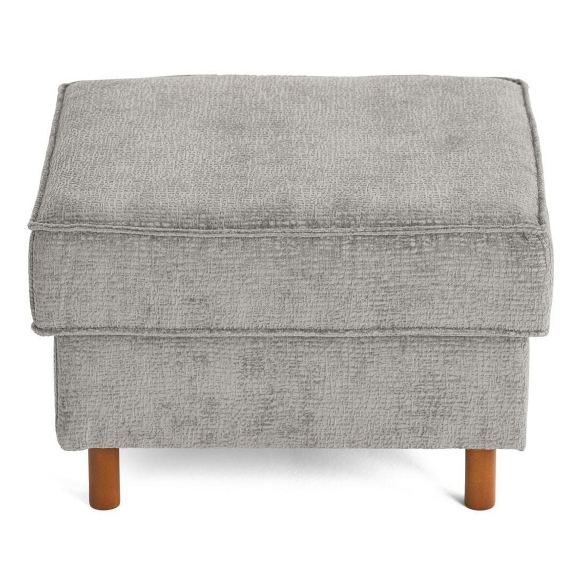 LISA DESIGN Jake - pouf en tissu velours relief - pieds en bois foncé