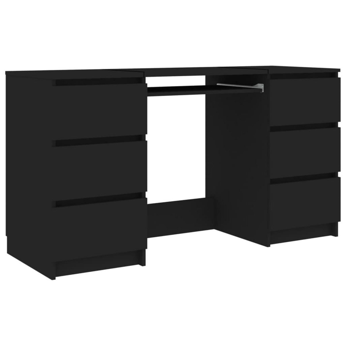 VIDAXL Bureau noir 140x50x77 cm Bois d'ingenierie