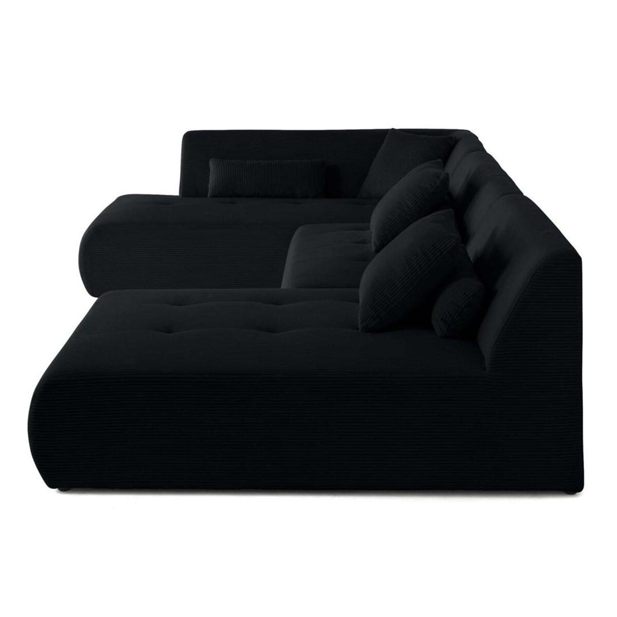 LISA DESIGN Onyx - canapé panoramique modulable d'angle gauche 7 places - en velours côtelé