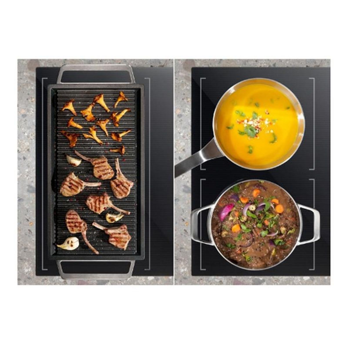 ELECTROLUX Table de cuisson à induction 59cm 3 feux 7350w blanc - eiv63342cw