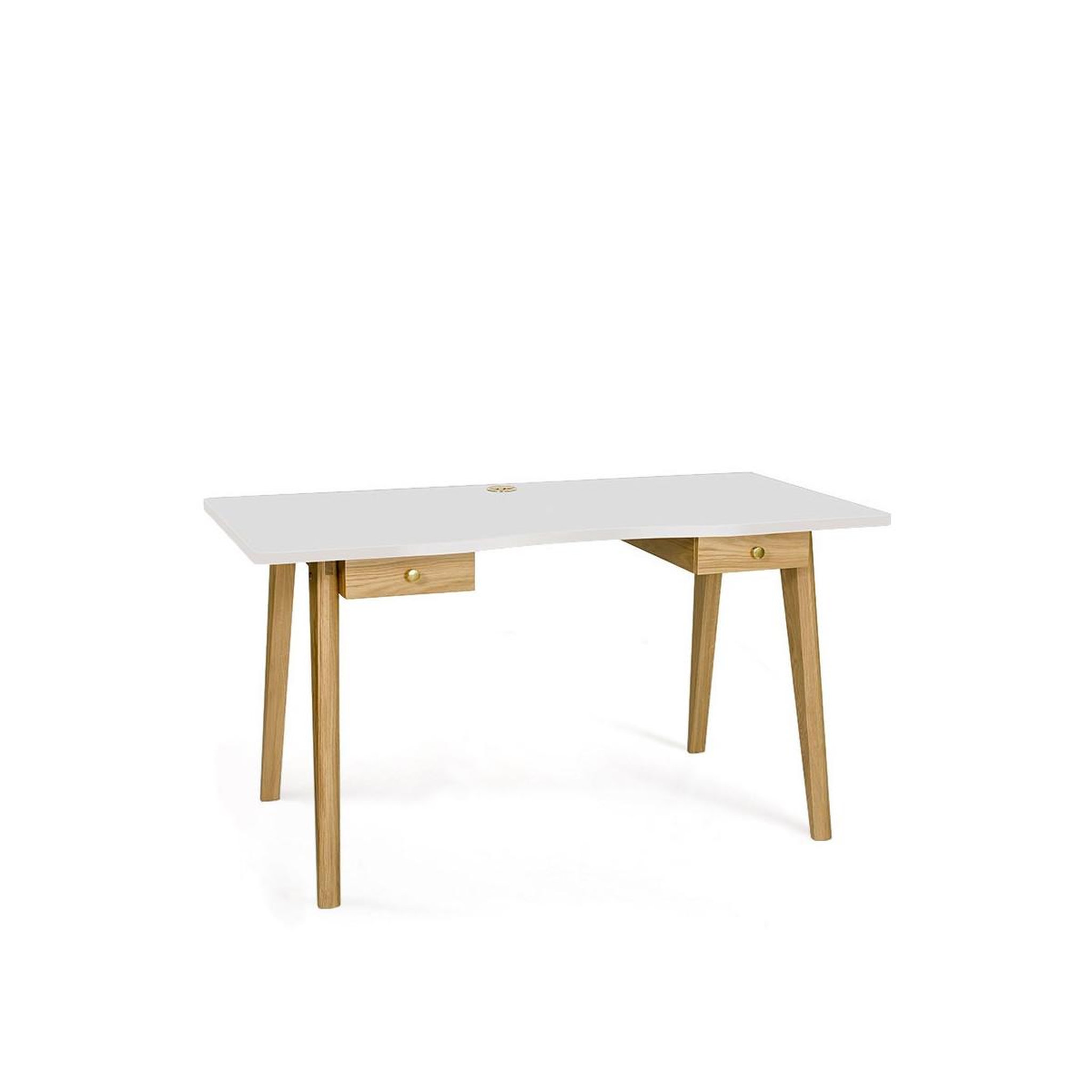 Voir la diapositive 6 : Paris Prix Bureau design 2 tiroirs  nice  140cm chêne & blanc