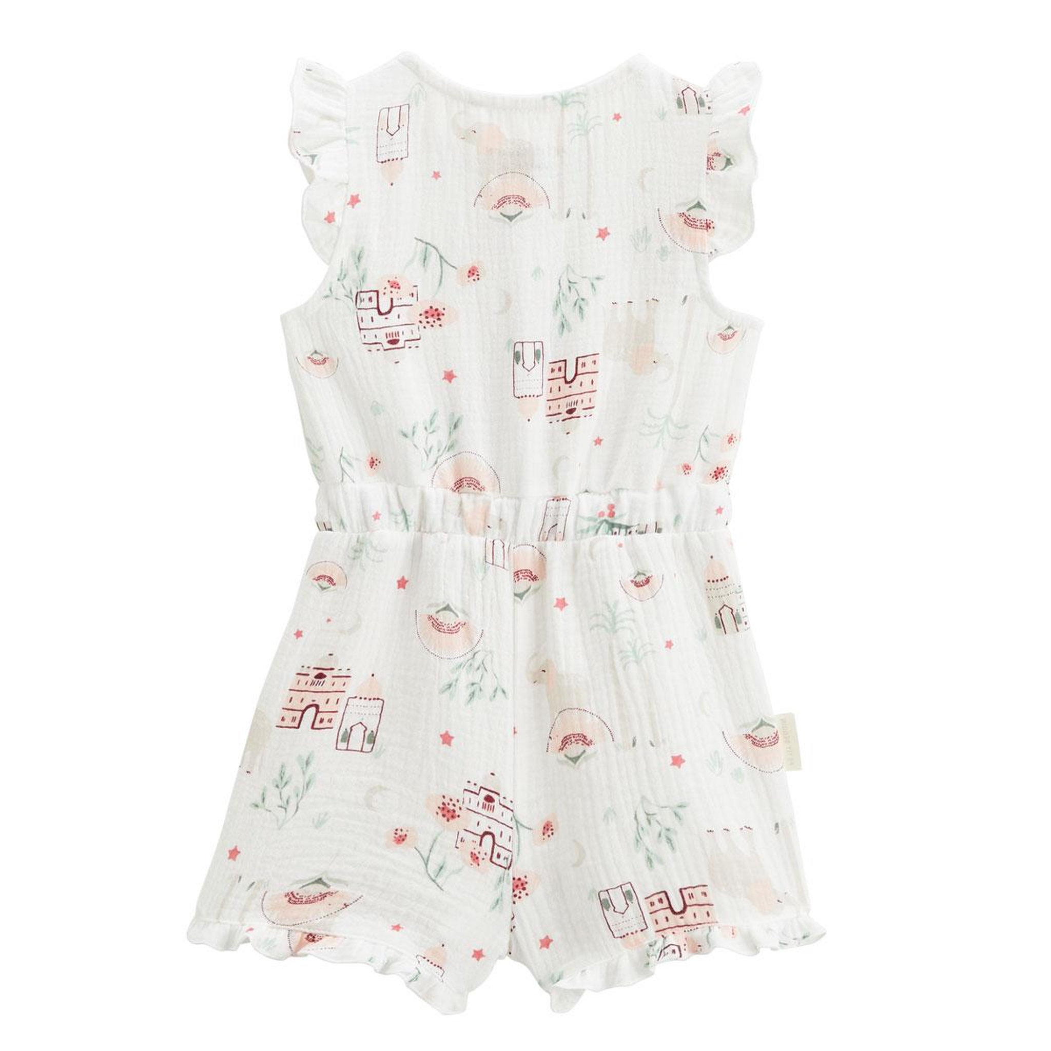 Voir la diapositive 5 : Petit Béguin Combishort bébé + chapeau en gaze de coton Arya