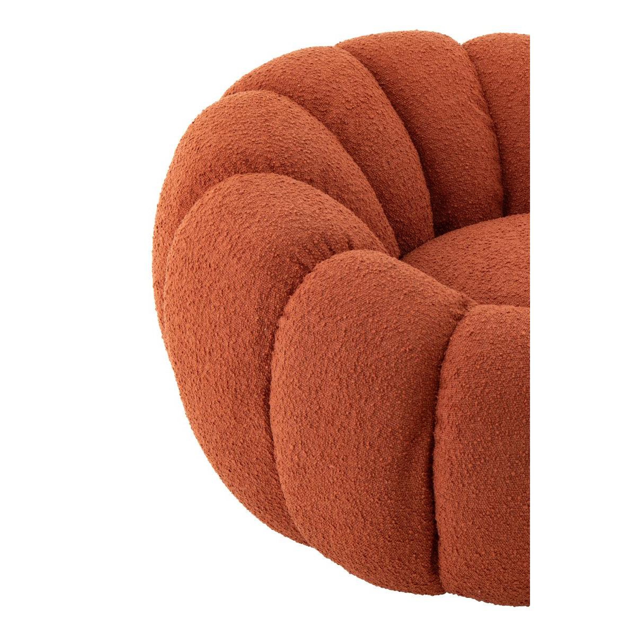 Voir la diapositive 5 : J-LINE Fauteuil coquillage en tissu  fleur  101cm rouille