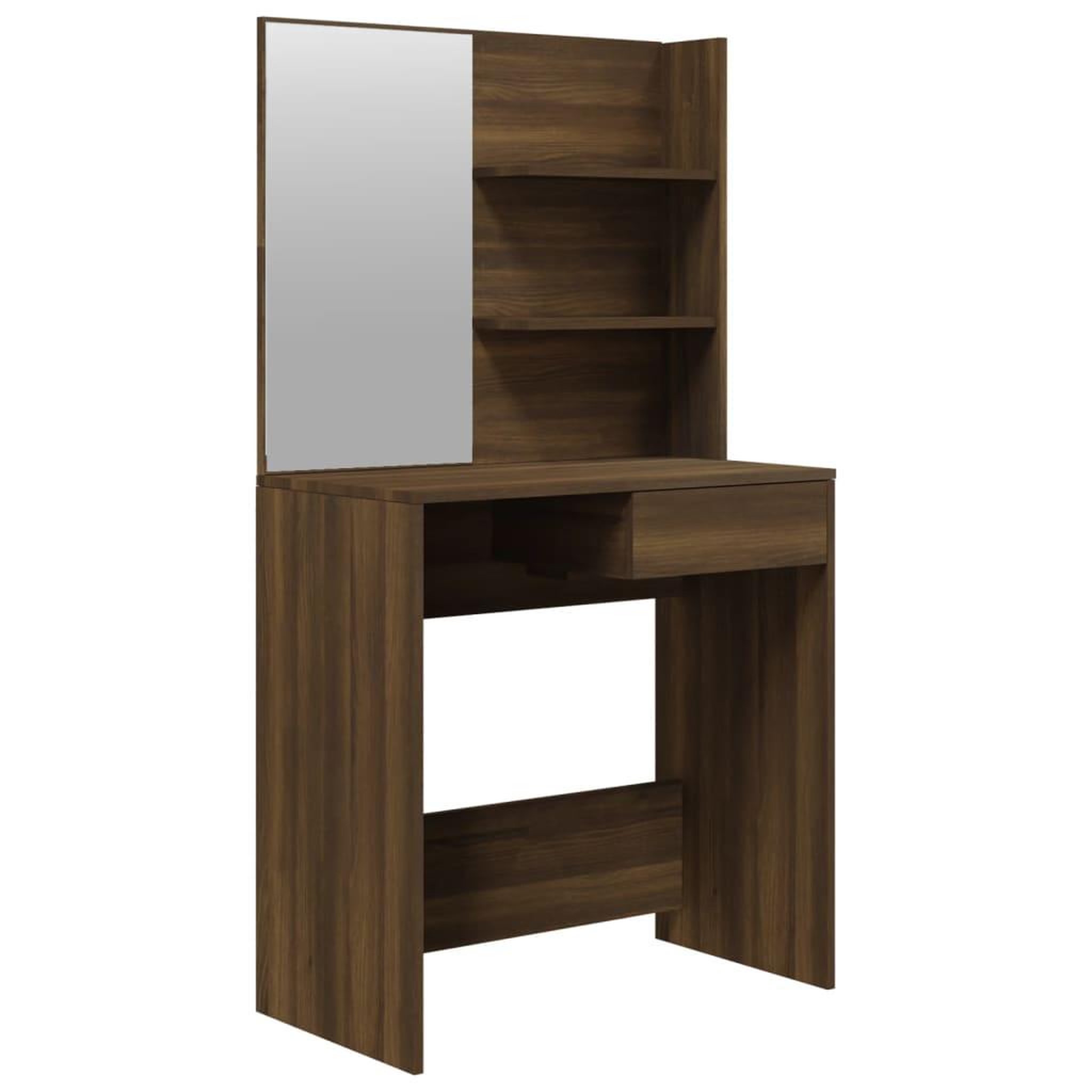 Voir la diapositive 2 : VIDAXL Coiffeuse avec miroir Chene marron 74,5x40x141 cm
