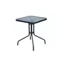 GARDENSTAR Table de jardin 60x60cm verre gris BISTRO