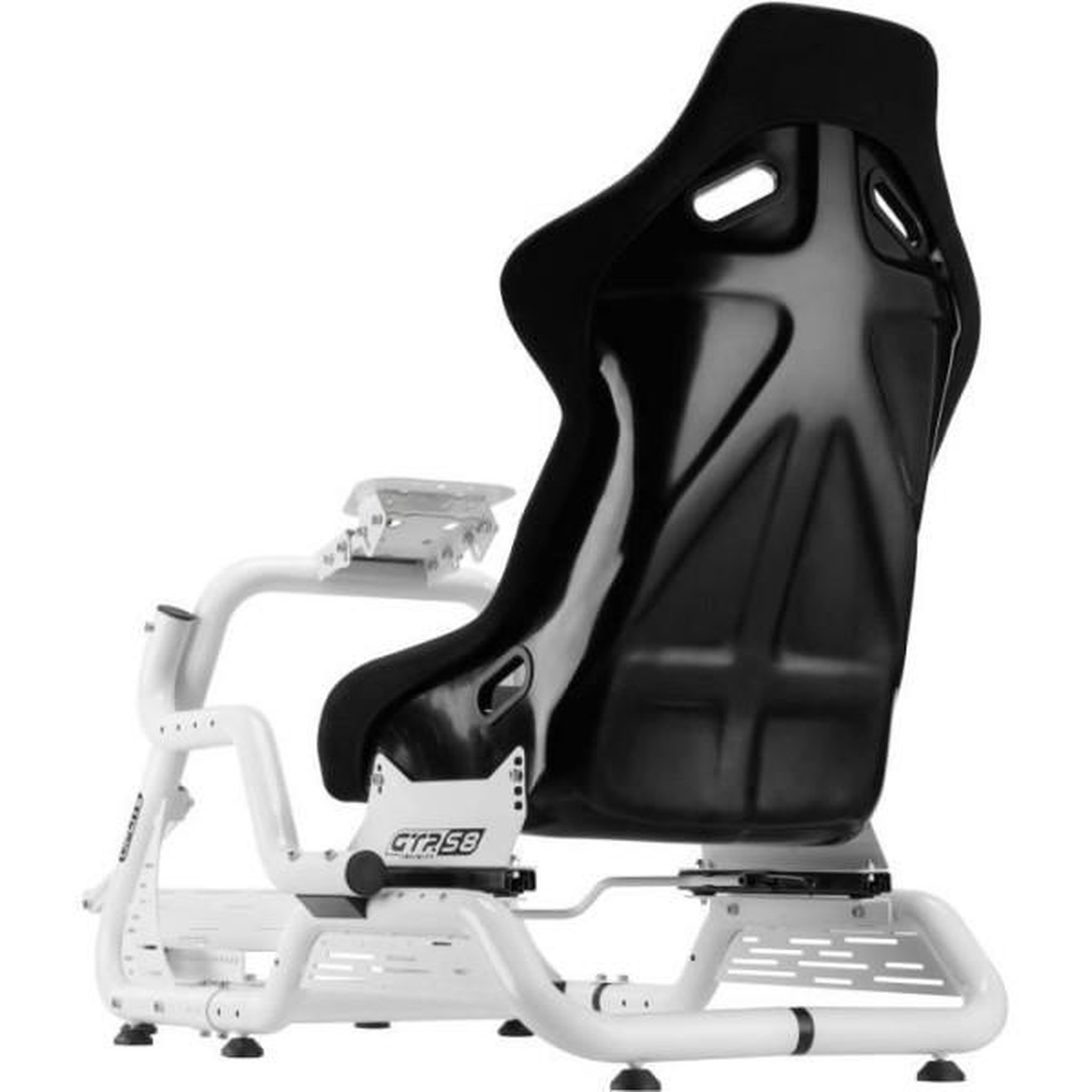 Voir la diapositive 2 : OPLITE Cockpit de simulation - OPLITE - GTR S8 Infinity Force - Acier carbone - Blanc - Simracing haute performance