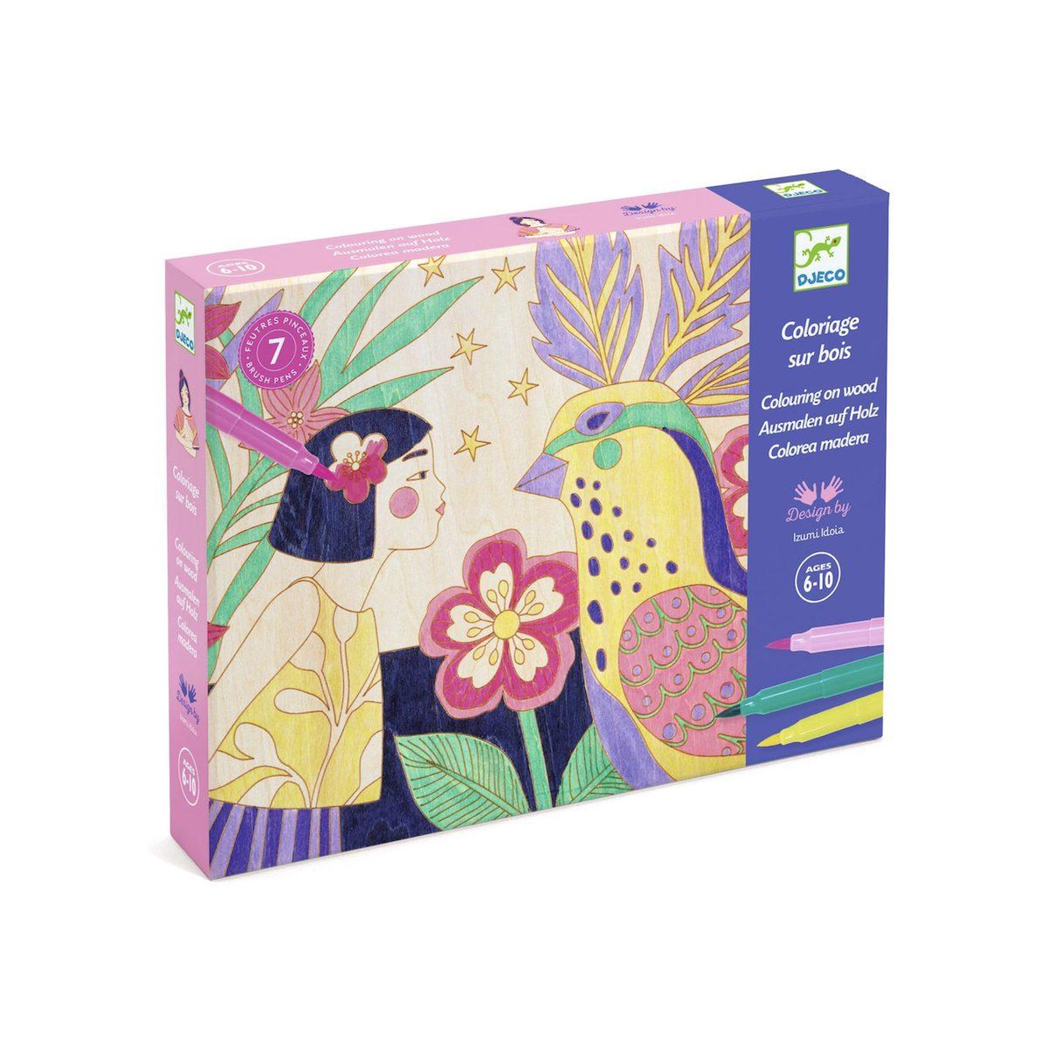 Djeco Coloriage sur bois - sweet girls -