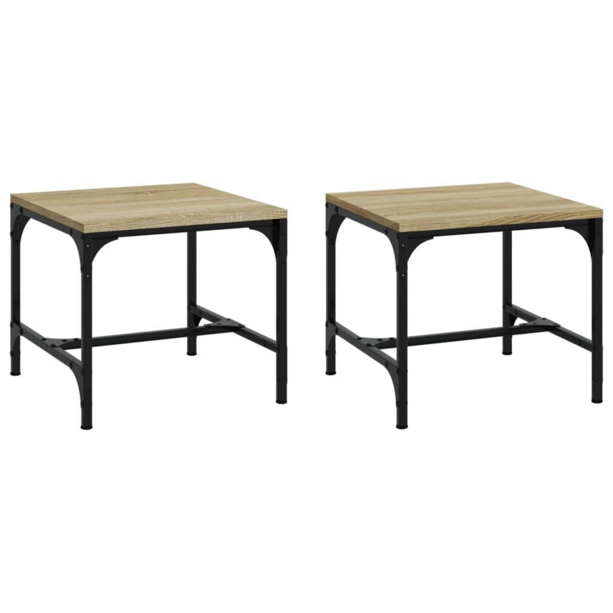 VIDAXL Tables d'appoint 2 pcs Chene sonoma 40x40x35 cm Bois ingenierie
