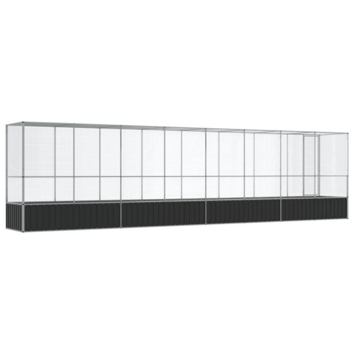 VIDAXL Volière avec extension argenté 834,5x107x212 cm acier