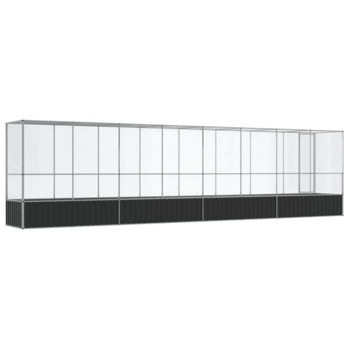 VIDAXL Volière avec extension argenté 834,5x107x212 cm acier