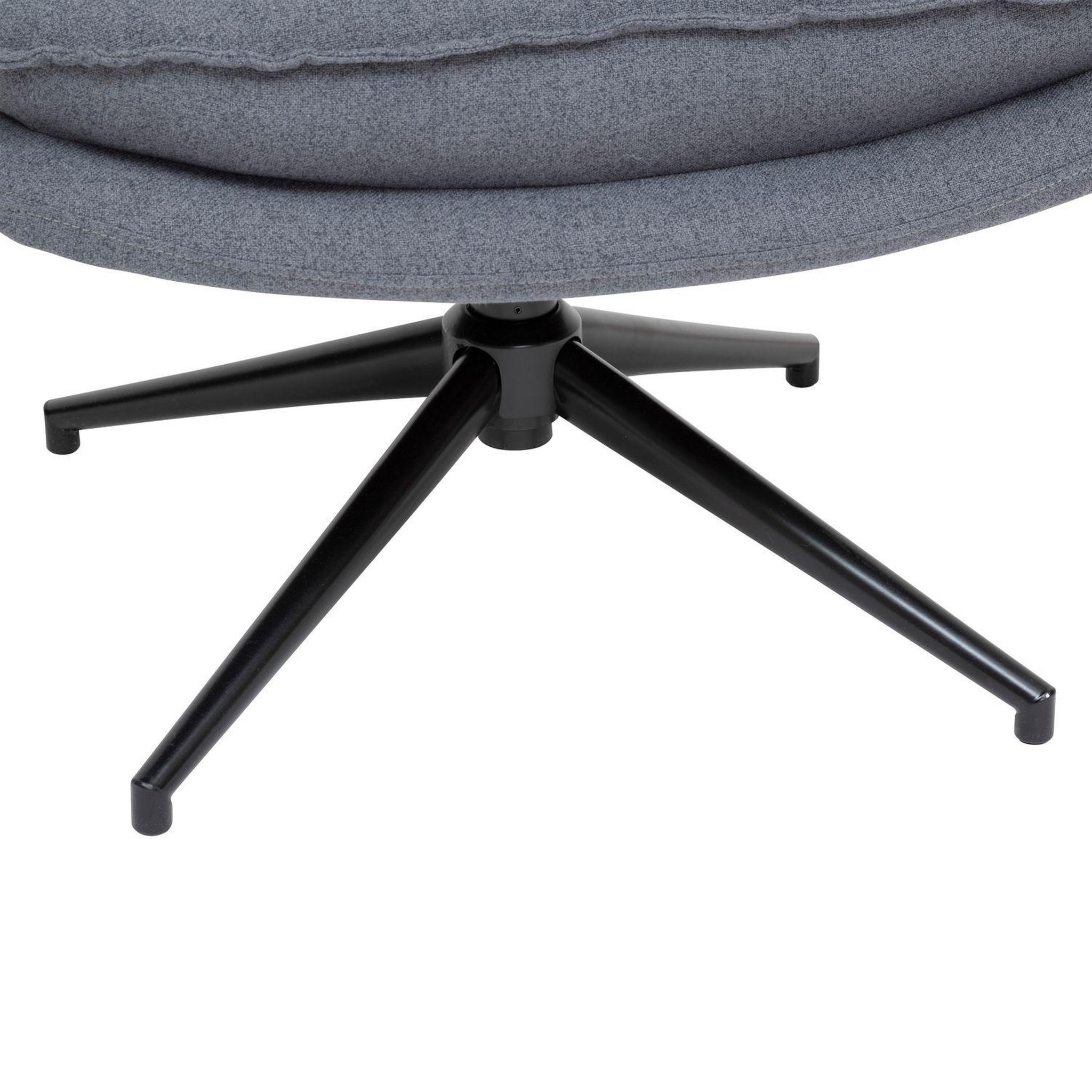Voir la diapositive 3 : ATMOSPHERA Fauteuil pivotant en tissu et pieds métal HARPER