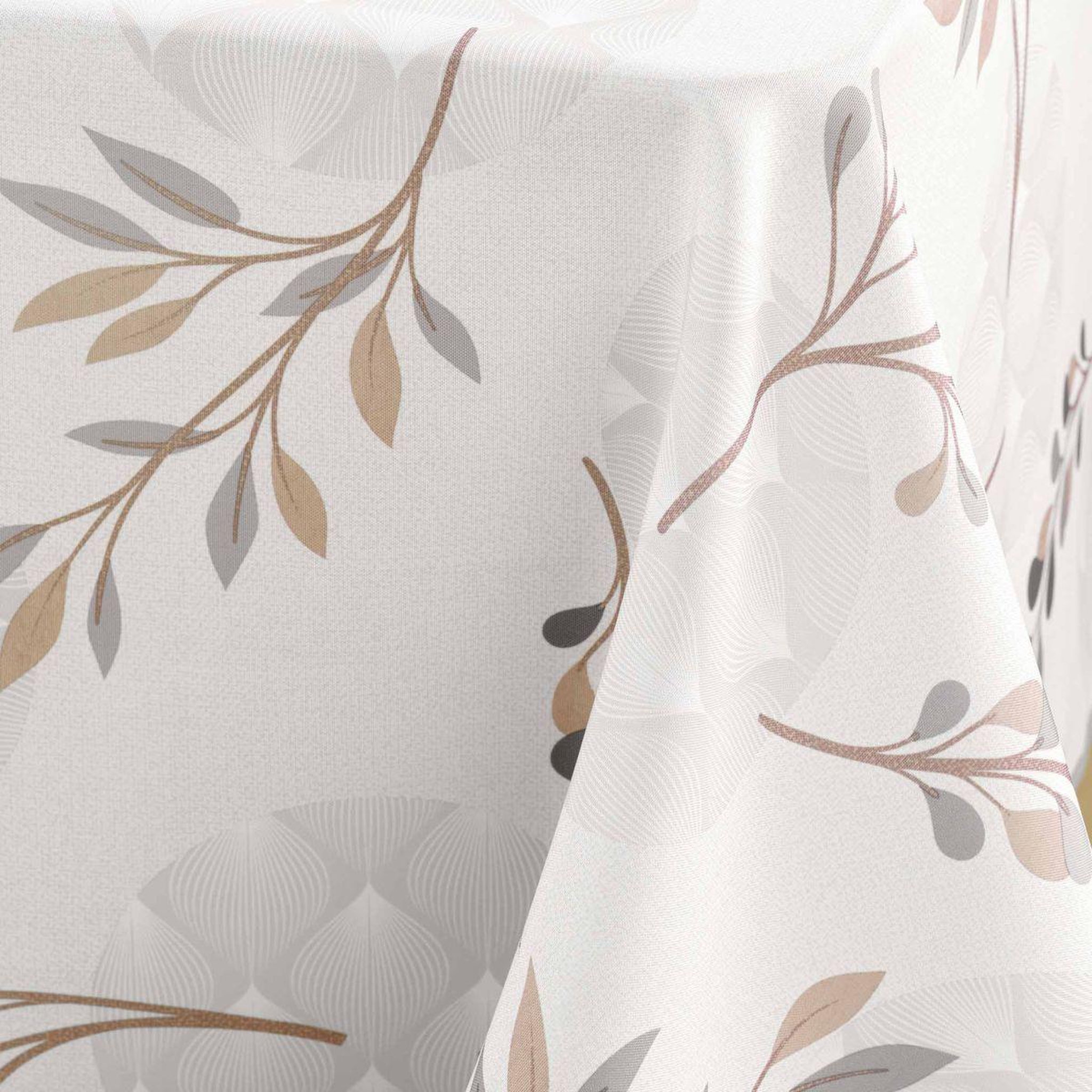 Voir la diapositive 3 : Douceur d'Intérieur Nappe antitache imprimé  manola  150x240cm naturel