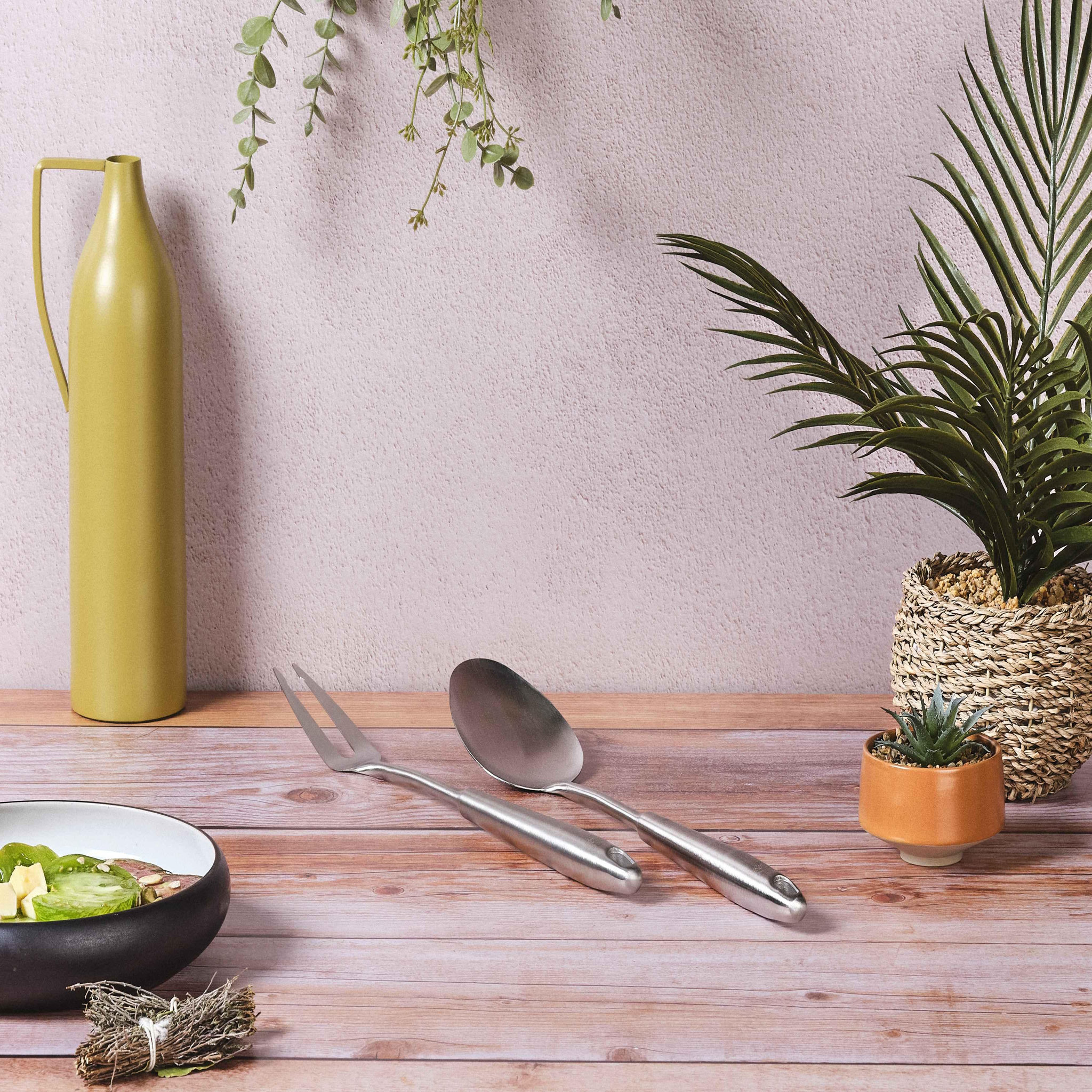Voir la diapositive 4 : BJORN Couverts à salade et barbecue en acier inoxydable STAL
