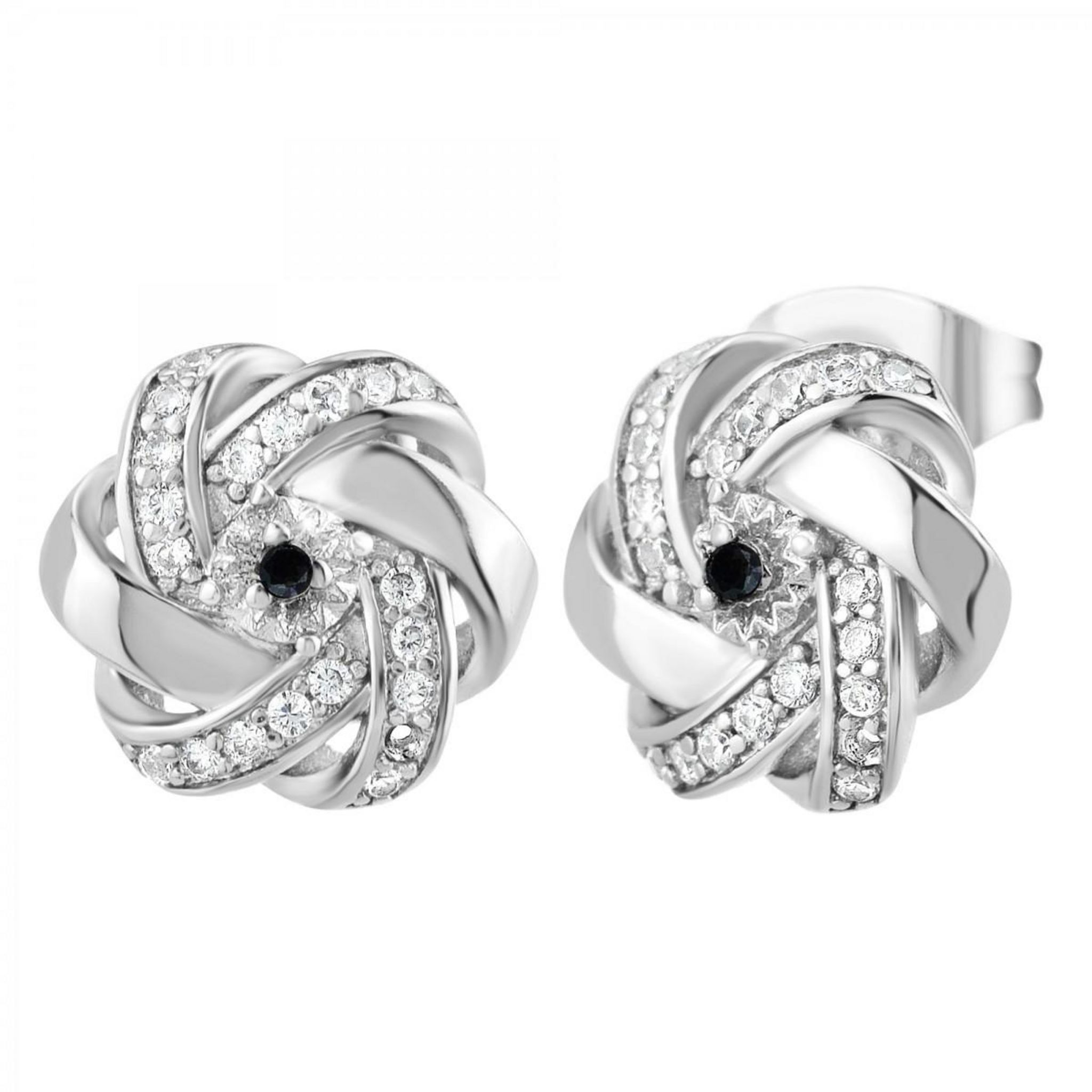 SC CRYSTAL Boucles d'oreilles par SC Crystal ornées d'un véritable diamant noir