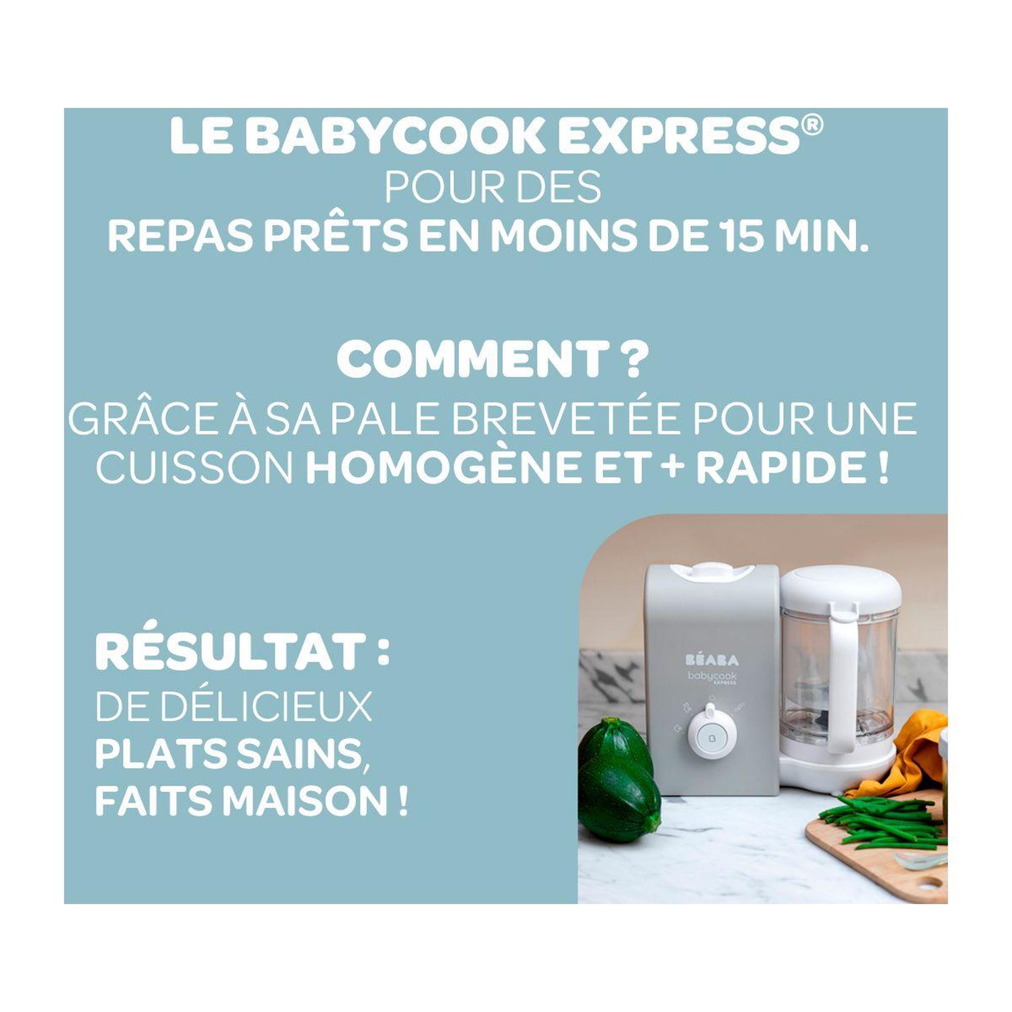 Voir la diapositive 4 : BEABA Mixeur cuiseur bébé babycook express -gris velours
