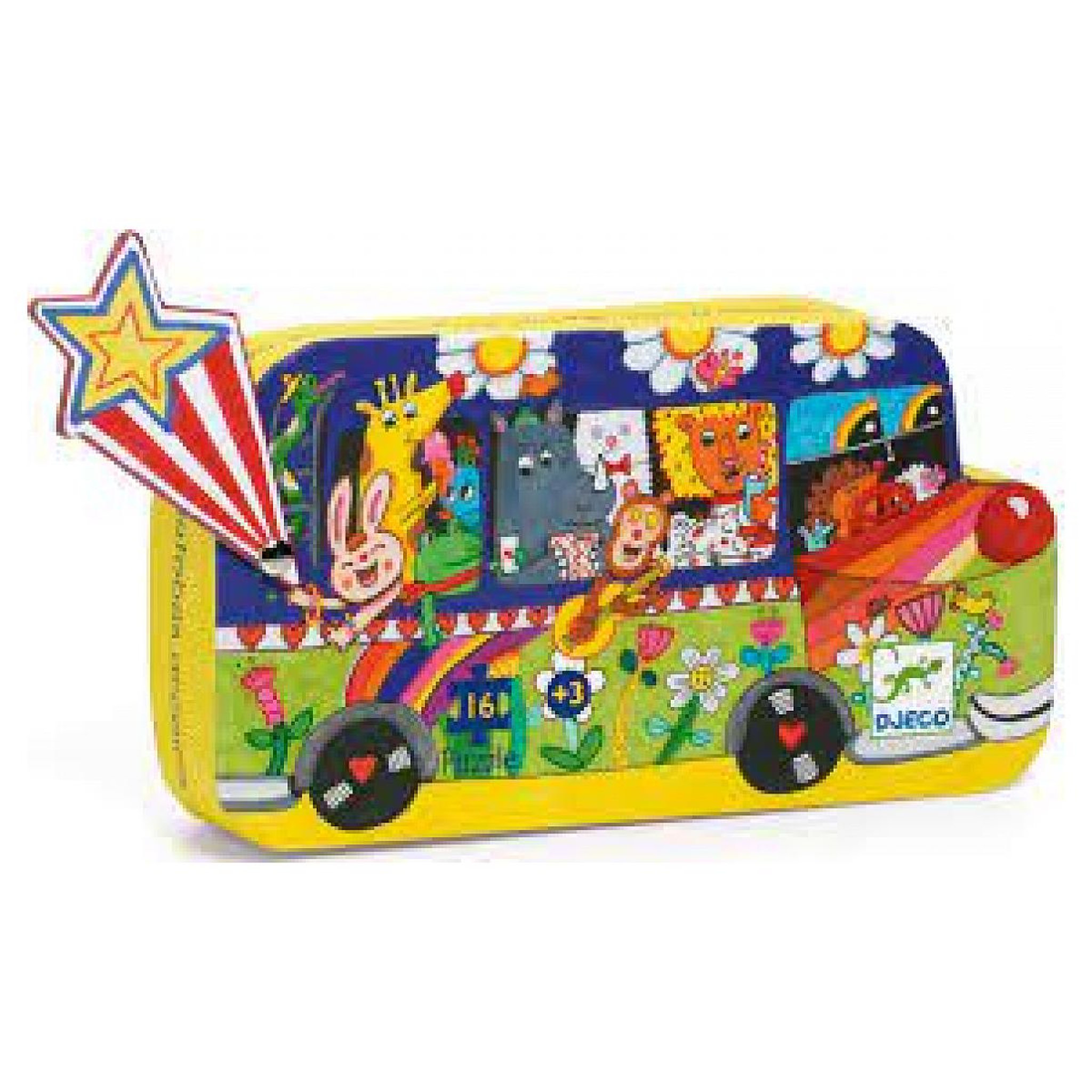 Djeco Puzzle Le bus arc en ciel