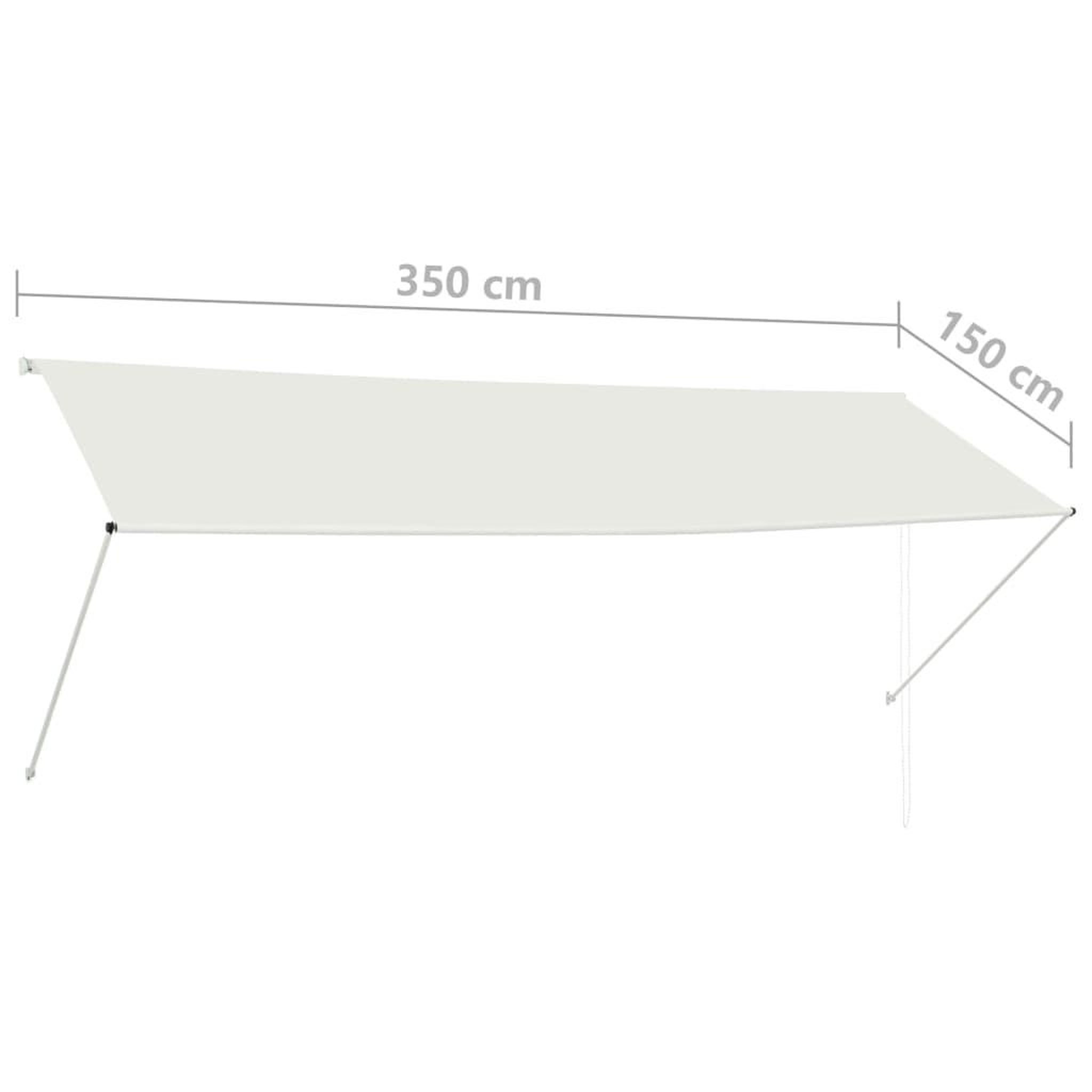Voir la diapositive 6 : VIDAXL Auvent retractable 350x150 cm Creme