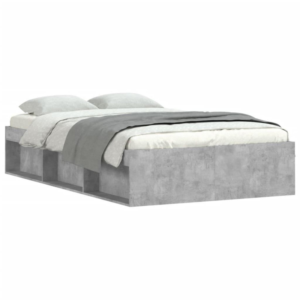 VIDAXL Cadre de lit sans matelas gris beton 120x190 cm