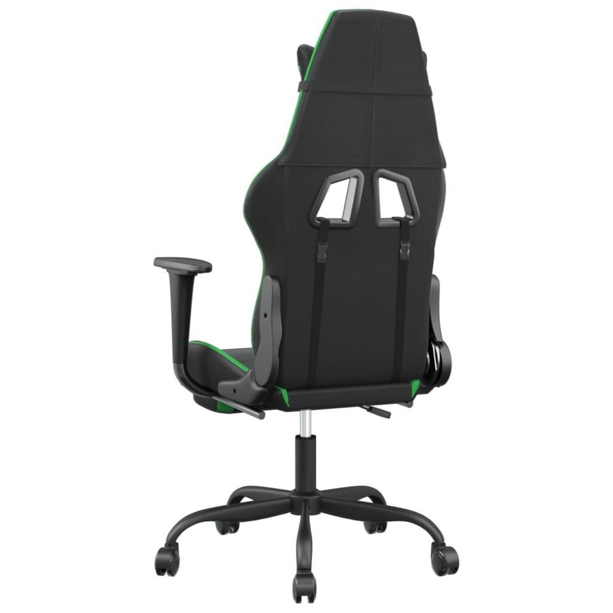 VIDAXL Chaise de jeu avec repose-pied Noir et vert Similicuir