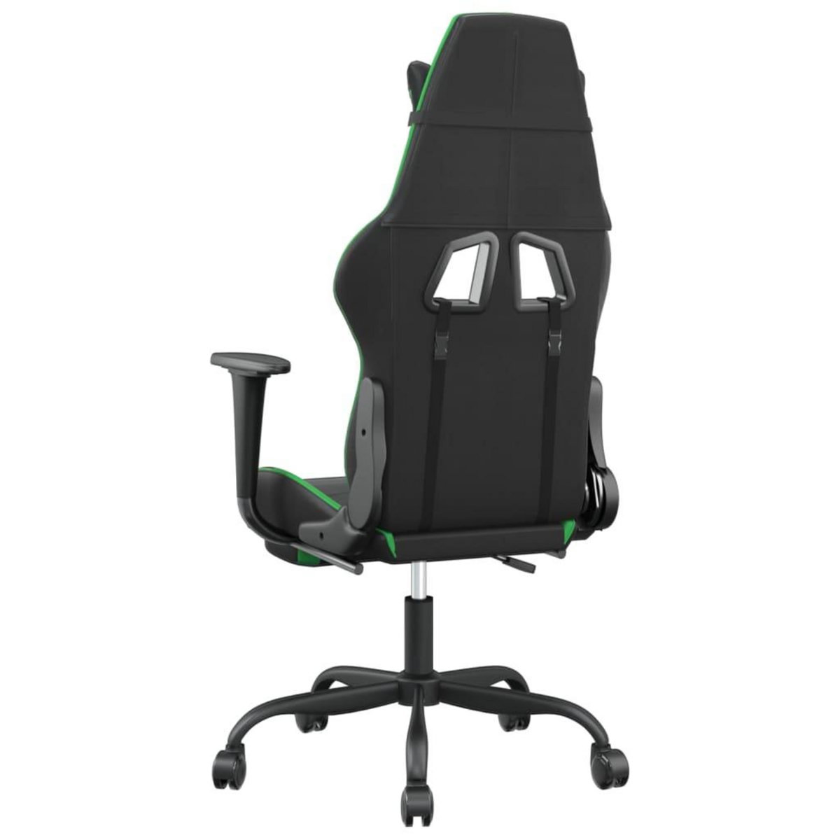 VIDAXL Chaise de jeu avec repose-pied Noir et vert Similicuir
