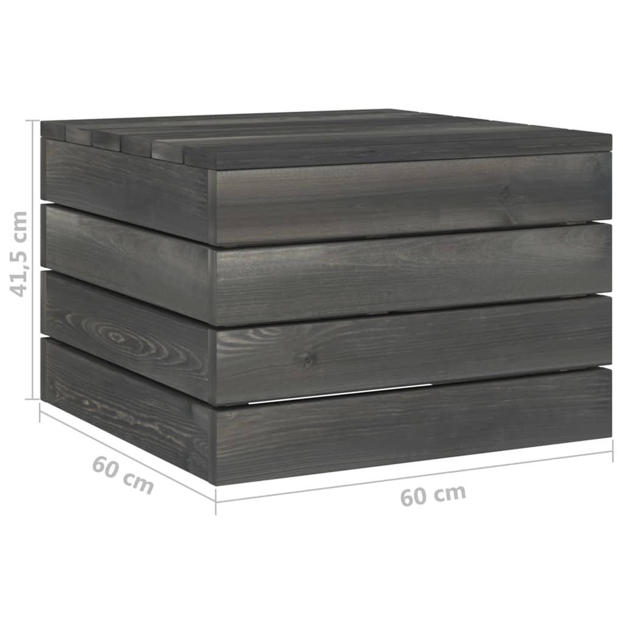 Voir la diapositive 5 : VIDAXL Table palette de jardin Bois de pin massif Gris fonce