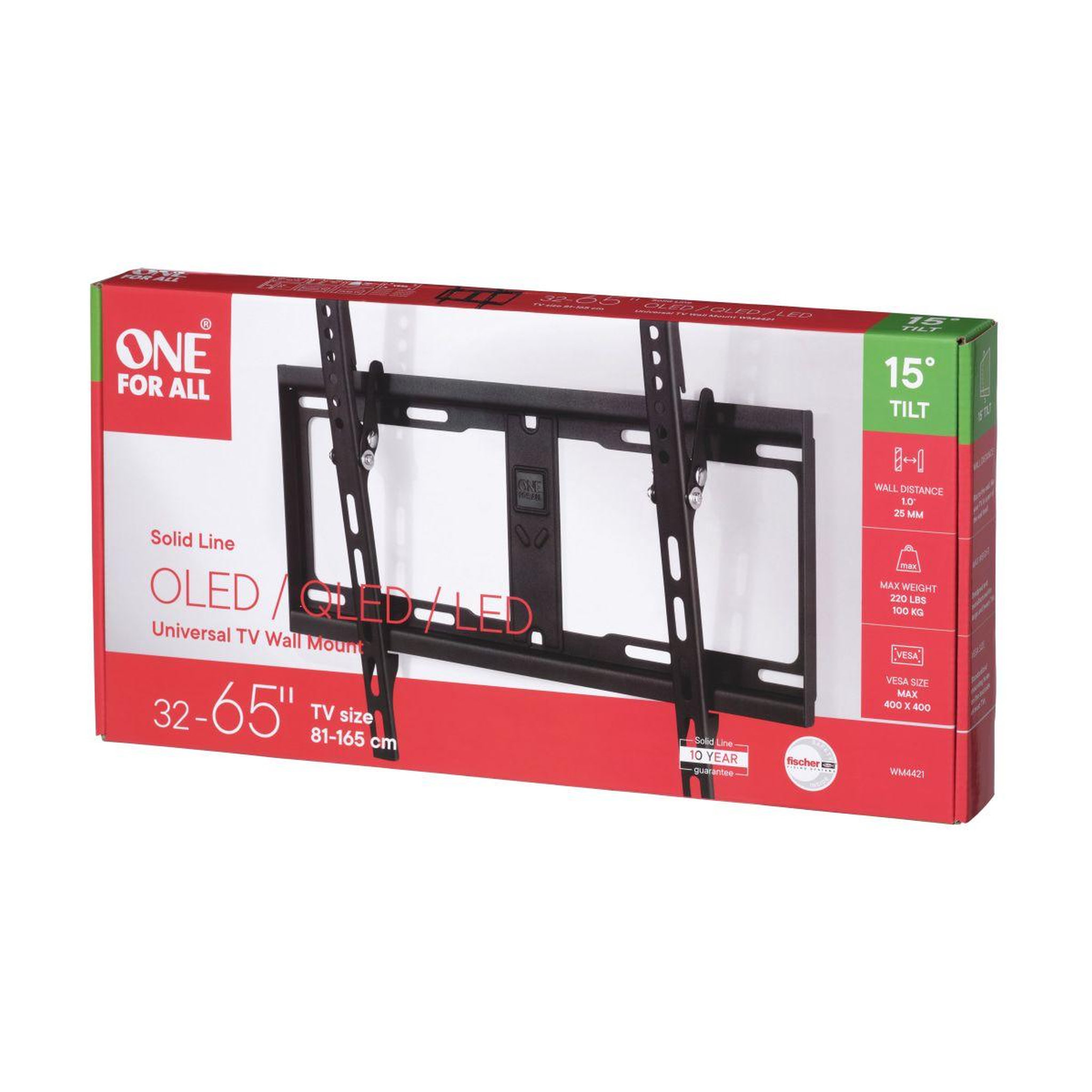 Voir la diapositive 3 : One For All Support mural tv tv solid inclinable 32/65pouces vesa400