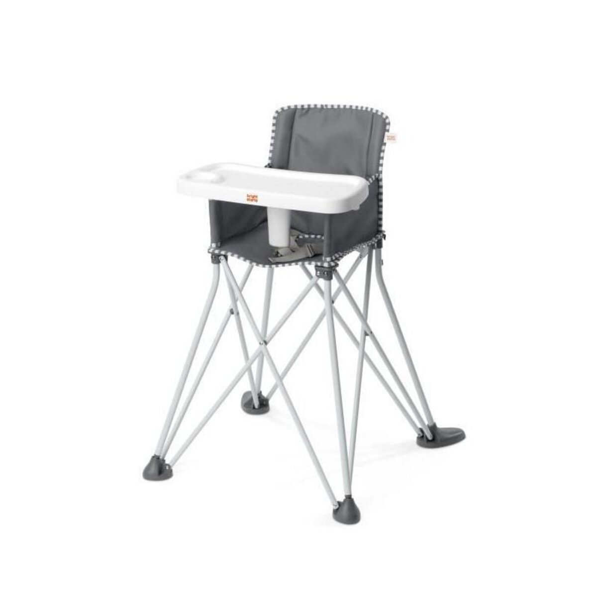 Bright Starts BRIGHT STARTS Chaise haute pliable Pop 'N Dine, avec Sac de transport, Tablette porte-gobelet, Déhoussable et lavable