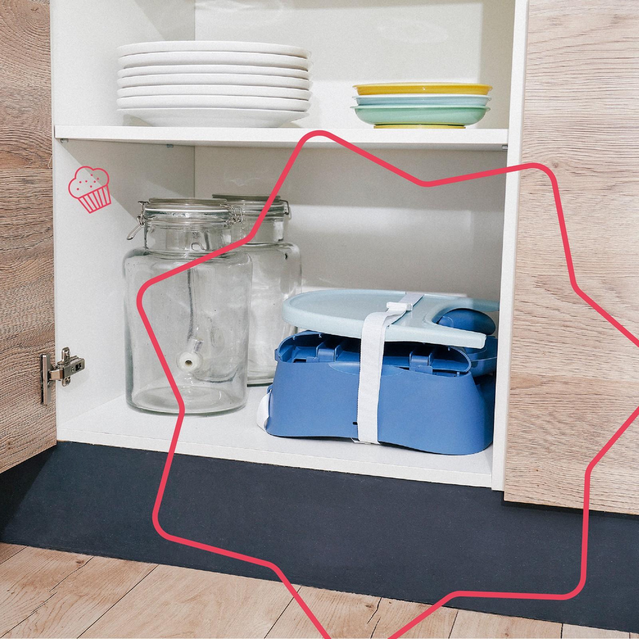 Voir la diapositive 3 : BADABULLE Rehausseur de chaise Badabulle - Pliage Compact - Universel - De 6 à 36 mois - Chat