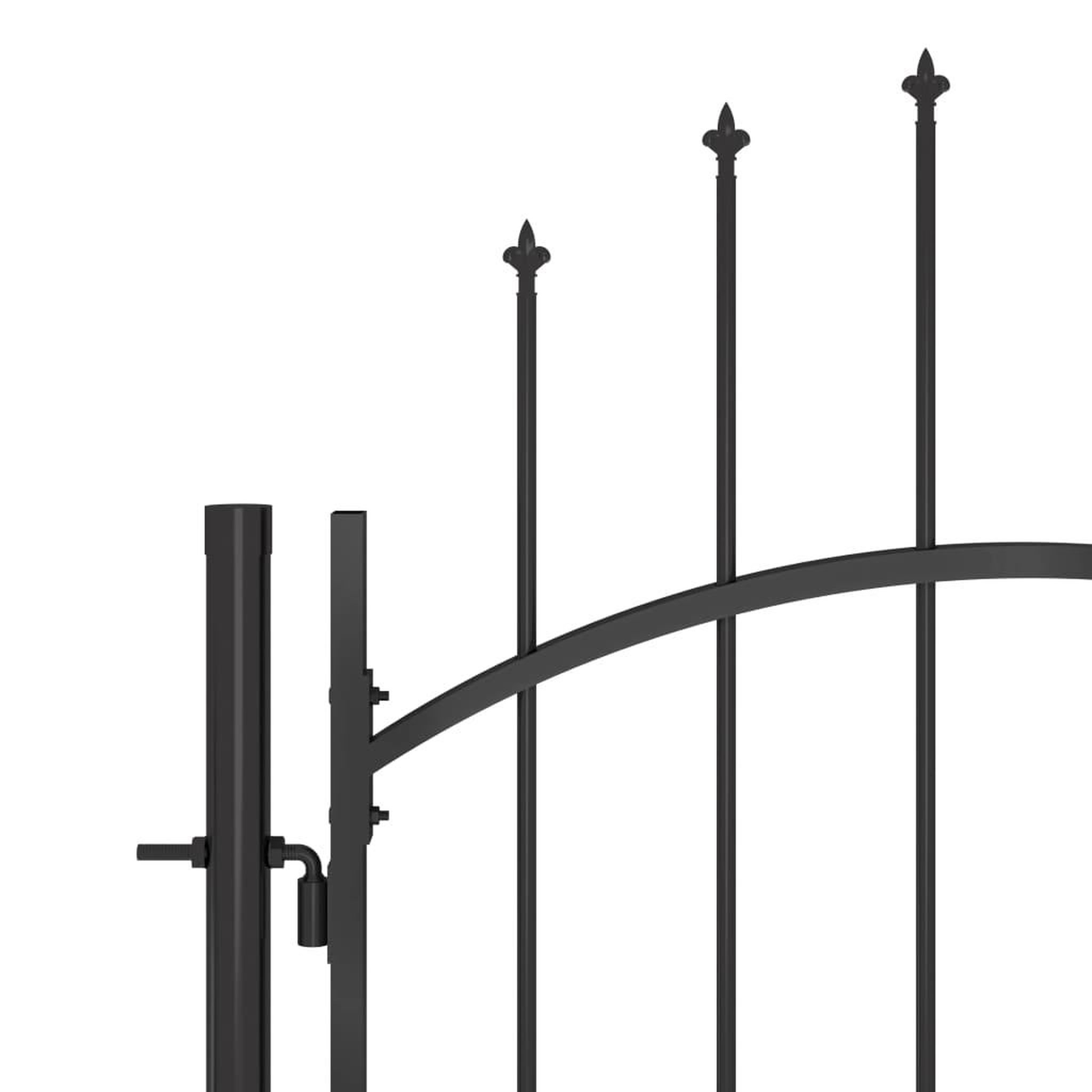 Voir la diapositive 4 : VIDAXL Portail de cloture de jardin avec dessus en lance 5x1,75 m Noir