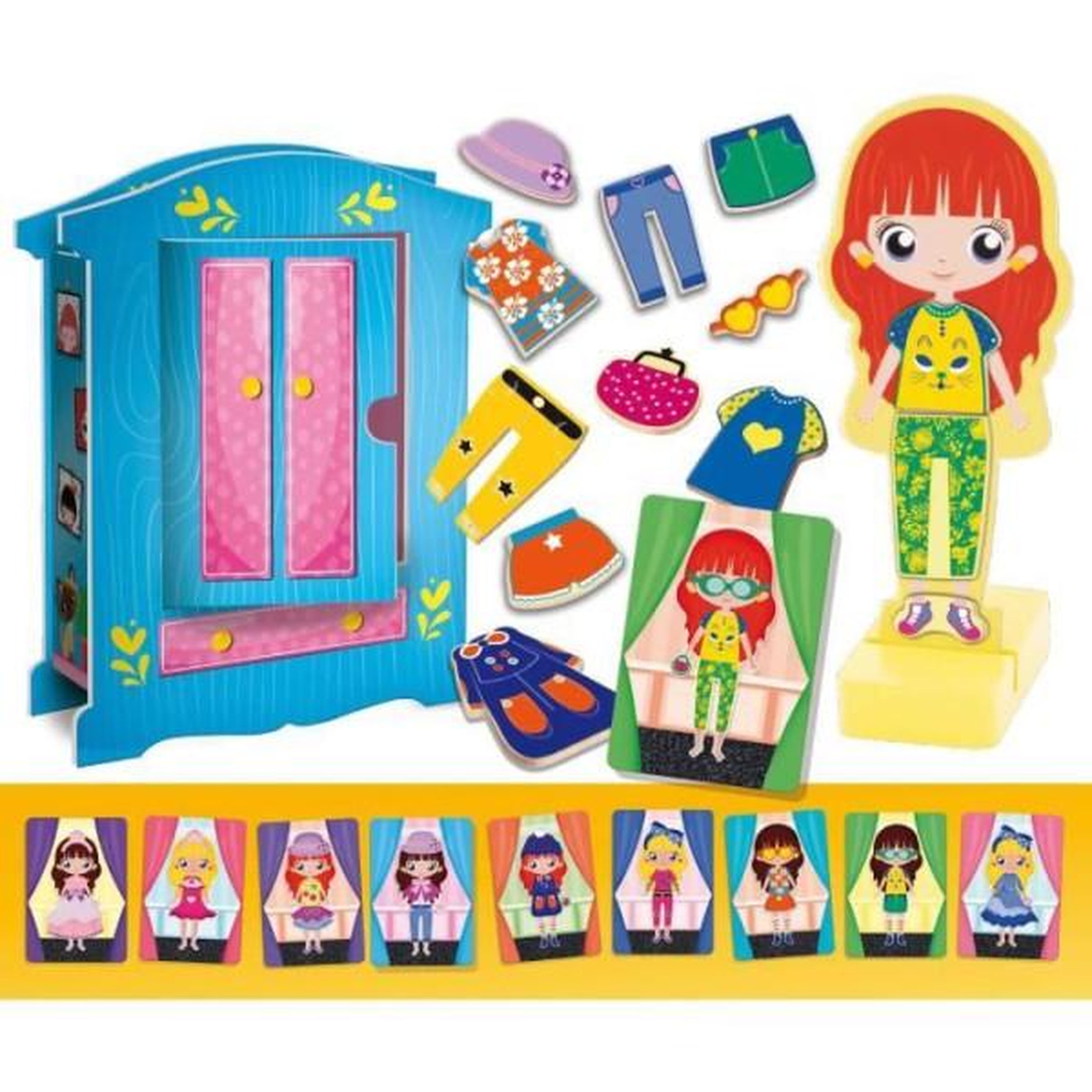 Voir la diapositive 2 : LISCIANI GIOCHI Jeu créatif - lisciani - montessori baby bois - poupée magnétique - mode et imagination - style montessori