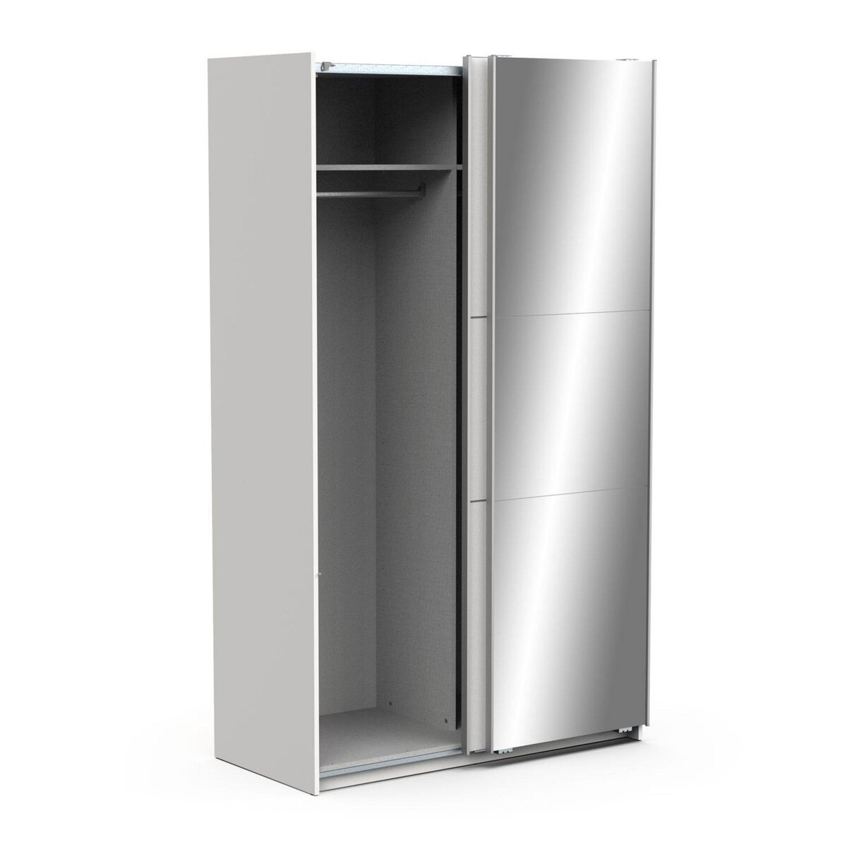 Armoire 2 portes coulissantes 1 miroir L120 cm THIBAULT
