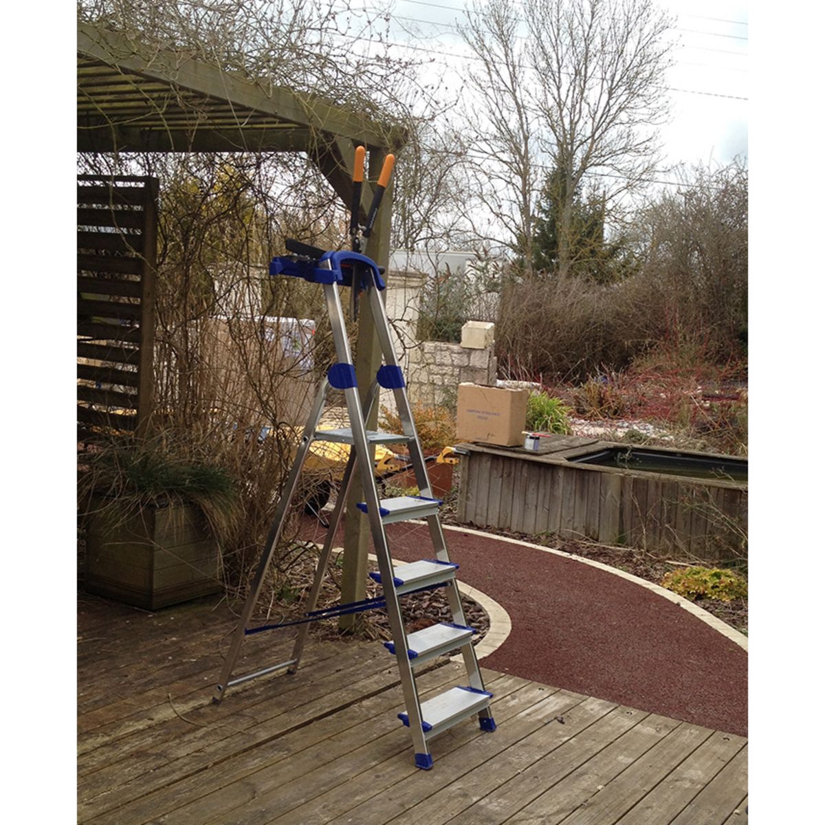 CENTAURE Escabeau XXL 5 marches larges - 3m