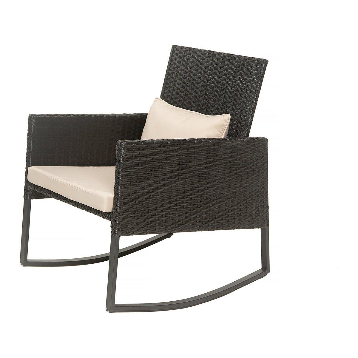 Habitat et Jardin Salon de jardin a bascule en résine tressée  Garden  - Noir